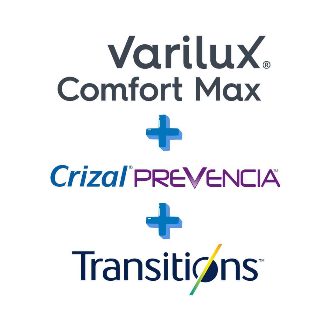 Varilux Comfort Max + Crizal Prevencia + Transitions - Opticas Lookout