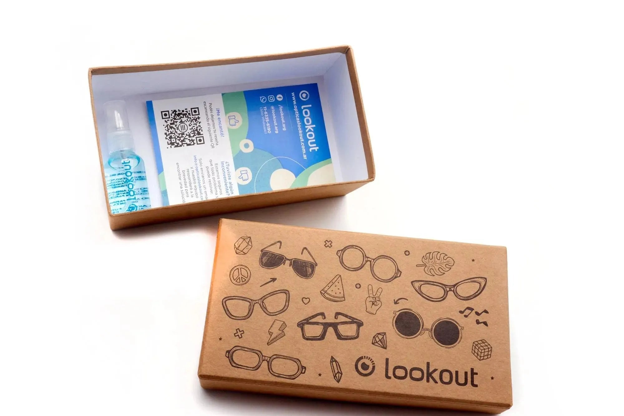 Ecocaja Reforzada Lookout + Liquido Limpiador 30ml - Opticas Lookout